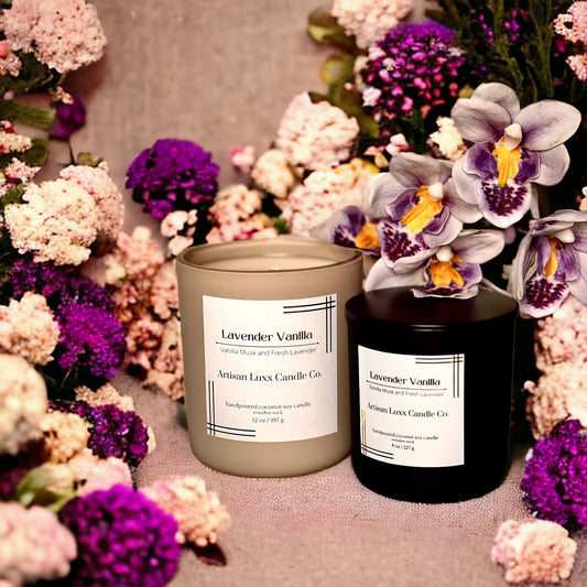 Lavender Vanilla| Coconut Soy Wax| Wood Wick| Vanilla| Lavender|Candle