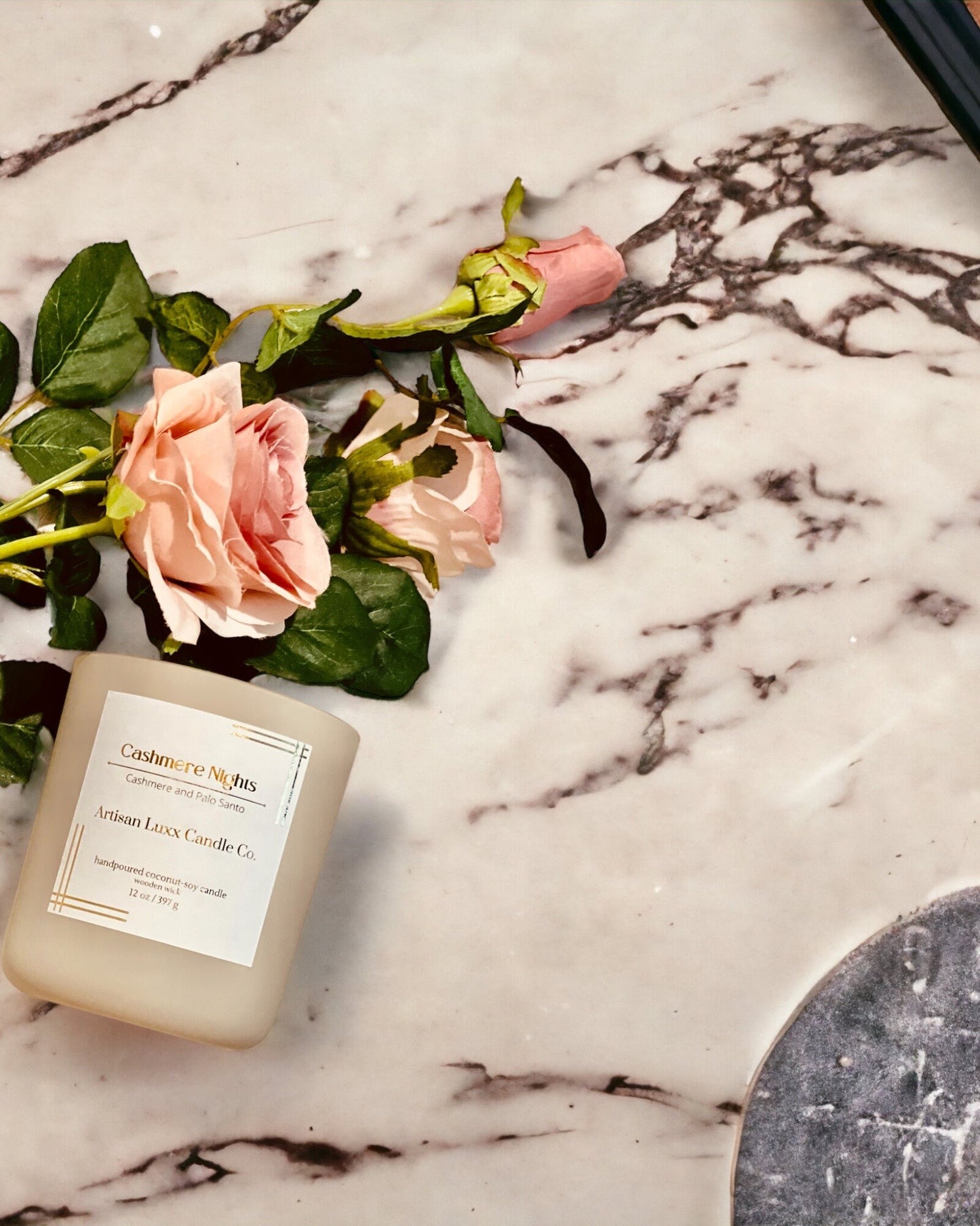 Cashmere Nights | Coconut Soy Wax| Wood Wick| Cashmere| Palo Santo| Candle